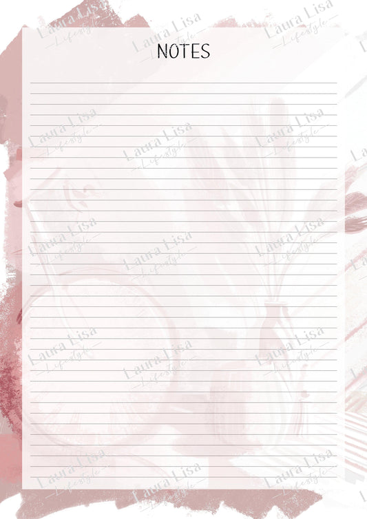 Digitaal notes A4 Pink scene - Laura Lisa Lifestyle