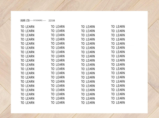 Stickervel To learn Wit 22338 - Laura Lisa Lifestyle