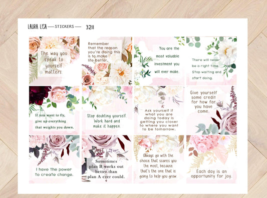 Stickervel Quotes met bloemen 3211 - Laura Lisa Lifestyle