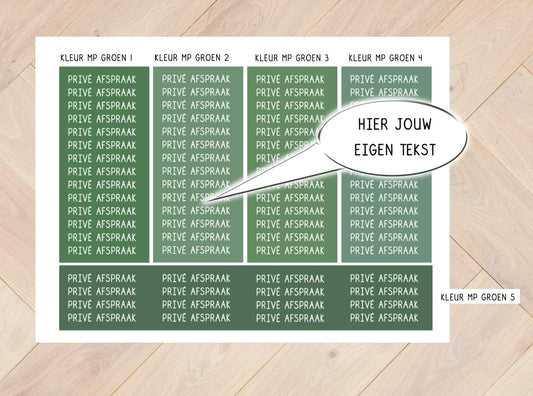 Stickervel gepersonaliseerde tekstregel groen velvet - Laura Lisa Lifestyle