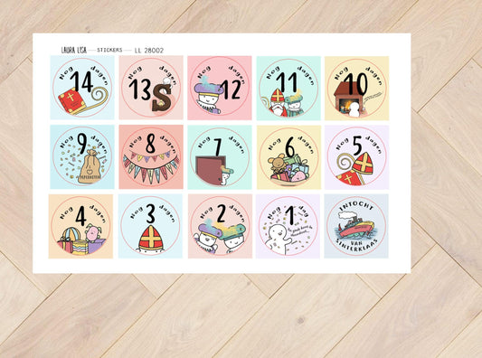 Stickervel Lulu's Sinterklaas aftelkalender intocht 28002 (voor aftelkalender) - Laura Lisa Lifestyle