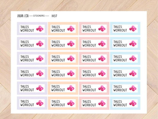 Stickervel thuis workout pastel 11137 - Laura Lisa Lifestyle